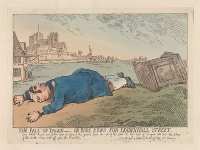 Upadek Dagona, czyli niezwykłe wiadomości z Leadenhall Street autorstwa Thomas Rowlandson