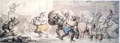 Ogień (akwarela) autorstwa Thomas Rowlandson