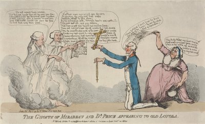 Duchy Mirabeau i doktora Price’a objawiające się przed starym Loyolą autorstwa Thomas Rowlandson