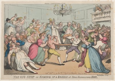 The Gig Shop lub Kicking Up a Breeze w Nell Hammiltons Hop, 16 lutego 1811., 16 lutego 1811. autorstwa Thomas Rowlandson
