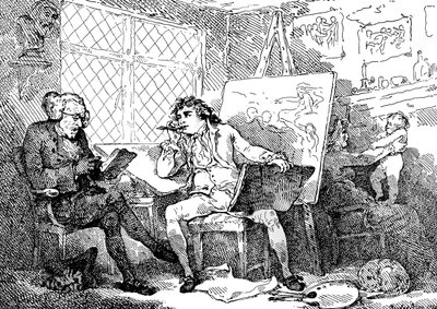 Historyk ożywiający umysł młodego malarza, 1784. autorstwa Thomas Rowlandson