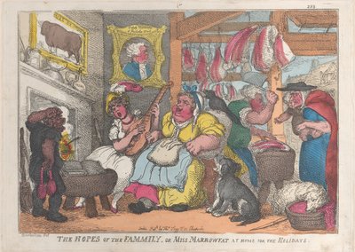 Nadzieje rodziny, czyli Miss Marrowfat w domu na święta, 1809-13., 1809-13. autorstwa Thomas Rowlandson