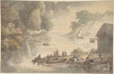 Zajazd „The Inn at the Ford” autorstwa Thomas Rowlandson