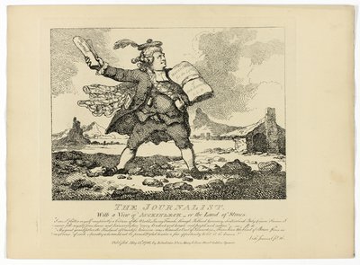 Dziennikarz, z podróży Boswella po Hebrydach autorstwa Thomas Rowlandson