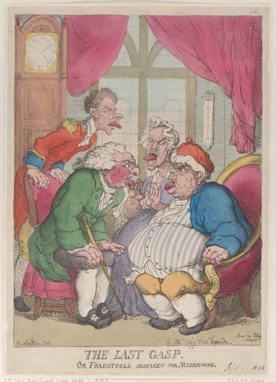 Ostatnie tchnienie, czyli muchomory pomylone z grzybami, 1 września 1813 r., 1 września 1813 r. autorstwa Thomas Rowlandson