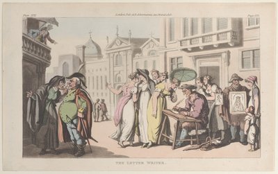 Pisarz listów z Neapolu i Campagna Felice: w serii listów Ad..., 1 czerwca 1815. autorstwa Thomas Rowlandson