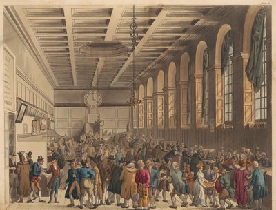 Długa Sala, Custom House autorstwa Thomas Rowlandson
