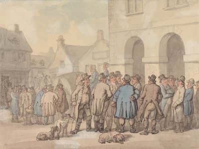 Rynek w Brackley, hrabstwo Northamptonshire autorstwa Thomas Rowlandson