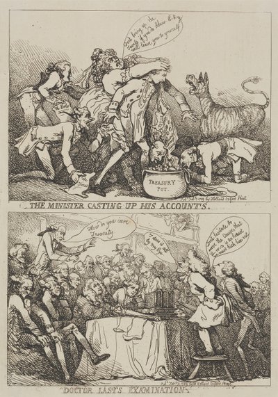 Minister podsumowujący swoje rozliczenia autorstwa Thomas Rowlandson