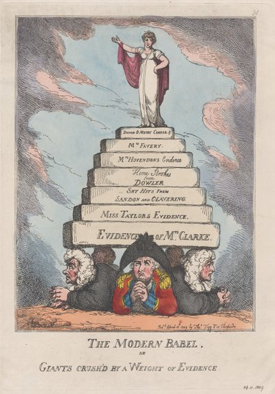 Współczesny Babel, czyli giganci zmiażdżeni ciężarem dowodu, 11 kwietnia 1809 r., 11 kwietnia 1809 r. autorstwa Thomas Rowlandson