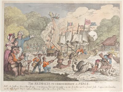 Naumacja upamiętniająca pokój autorstwa Thomas Rowlandson