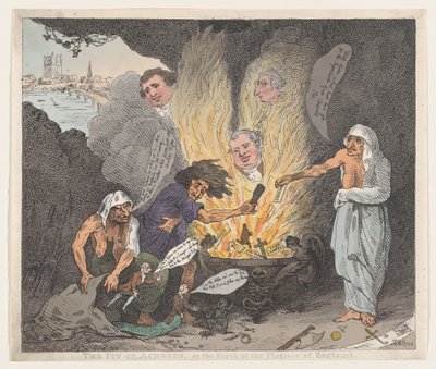 The Pit of Acheron lub The Birth of the Plagues of England, 28 stycznia 1784., 28 stycznia 1784. autorstwa Thomas Rowlandson