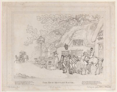 Koń pocztowy z "Życia konia wyścigowego" lub "Szlachetny wyścigowiec", 20 lipca..., 20 lipca 1789 autorstwa Thomas Rowlandson