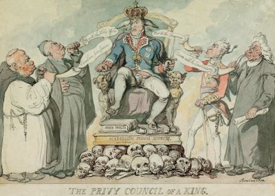 Tajna Rada Króla, wyd. 1815 (grawerowanie ręcznie kolorowane) autorstwa Thomas Rowlandson