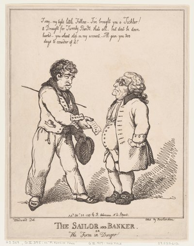 Żeglarz i bankier, czyli firma w niebezpieczeństwie, 28 października 1799, 28 października 1799. autorstwa Thomas Rowlandson