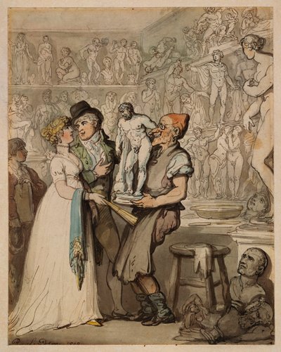 Warsztat rzeźbiarza: Kupowanie odlewów, 1802 autorstwa Thomas Rowlandson