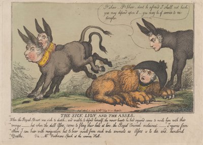 Chory lew i osły, 18 kwietnia 1809 r., 18 kwietnia 1809 r. autorstwa Thomas Rowlandson
