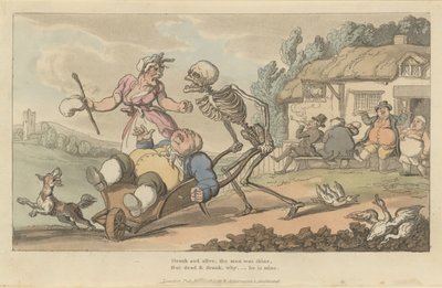 Sot Angielski Taniec Śmierci, płyta 12, lipiec 1814. autorstwa Thomas Rowlandson