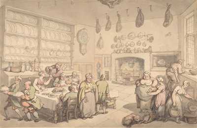 Kuchnia Dziedzica, koniec XVIII – początek XIX wieku. autorstwa Thomas Rowlandson