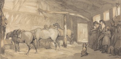 Stajnia karczmy, ok. 1790 (grafit & pióro & tusz & akwarela na papierze) autorstwa Thomas Rowlandson