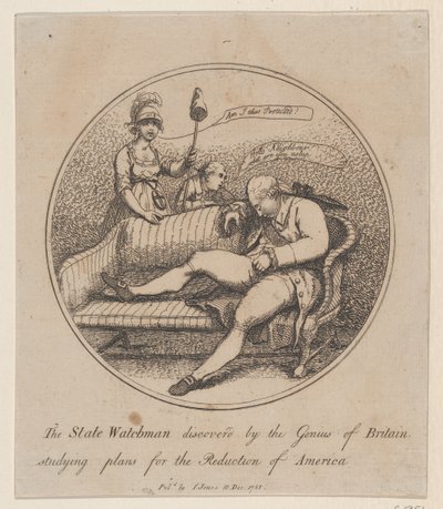Strażnik stanowy odkryty przez geniusza Wielkiej Brytanii Plany studiów na..., 10 grudnia 1781 r. autorstwa Thomas Rowlandson