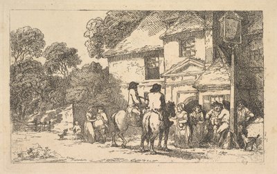 The Three Horseshoes, przydrożna gospoda, 18 grudnia 1787 r. autorstwa Thomas Rowlandson