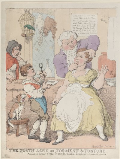 Ból zęba, czyli Torment & Torture, 1 sierpnia 1823 r., 1 sierpnia 1823 r. autorstwa Thomas Rowlandson