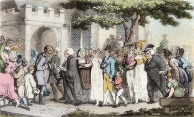 Wesela, ilustracja z „Wikariusza Wakefielda” Olivera Goldsmitha, wyd. Ackermann, 1817 (akwatinta ręcznie kolorowana) autorstwa Thomas Rowlandson