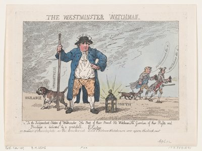 The Westminster Watchman, 12 kwietnia 1784, 12 kwietnia 1784. autorstwa Thomas Rowlandson