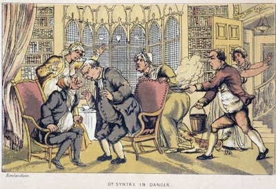 Konsultacja – w „Trzech wycieczkach doktora Syntaxa: w poszukiwaniu malowniczej pociechy i żony”” Williama Combe, il. Rowlandson autorstwa Thomas Rowlandson