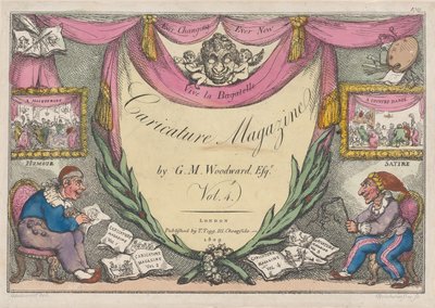 Strona tytułowa, The Caricature Magazine, GM Woodward, tom. 4, 1809., 1809. autorstwa Thomas Rowlandson