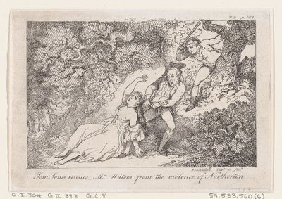 Tom Jones ratuje panią Waters przed przemocą Northerton, z Historii Toma Jona..., 1792. autorstwa Thomas Rowlandson