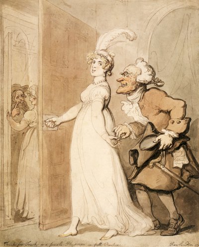 „Dotyk za dotyk, czyli lekarka w pełnej praktyce”, lata 1790 autorstwa Thomas Rowlandson