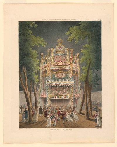 Ogród Vauxhall z Repozytorium Ackermanna autorstwa Thomas Rowlandson