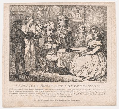 Veronica, rozmowa przy śniadaniu Malownicze piękności Boswell, część jodły..., 30 maja 1786. autorstwa Thomas Rowlandson