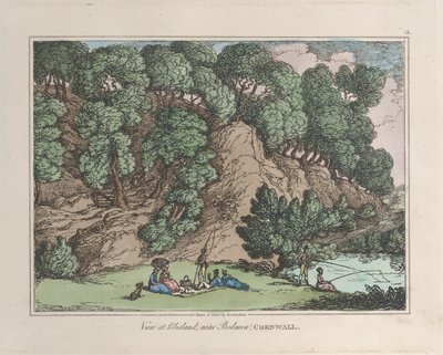 Widok na Blisland, niedaleko Bodmin, Cornwall, z Sketches from Nature, 1822., 1822. autorstwa Thomas Rowlandson