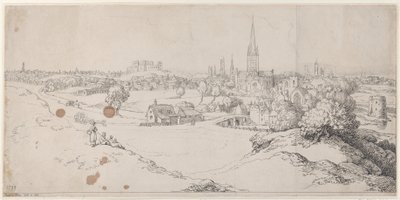 Widok Norwich z St. James Hill, 1799., 1799. autorstwa Thomas Rowlandson