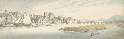 Widok miasta nad rzeką Zamek Carwitham, 1775-1827. autorstwa Thomas Rowlandson
