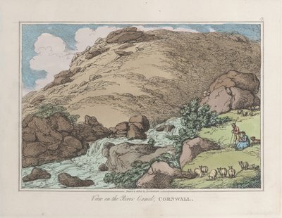 Widok na rzekę Camel w Kornwalii autorstwa Thomas Rowlandson