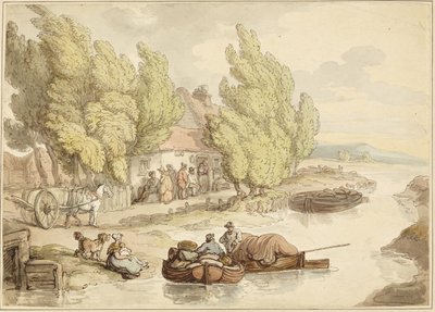 Wioska nad rzeką autorstwa Thomas Rowlandson