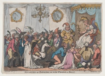 Votaries of Fashion w świątyni szaleństwa, 25 sierpnia 1808 r., 25 sierpnia 1808 r. autorstwa Thomas Rowlandson