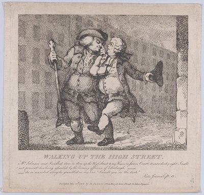 Spacer po High Street, Edynburg Malownicze piękności Boswell, część F..., 15 maja 1786. autorstwa Thomas Rowlandson