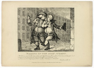 Spacer po High Street, z książki Boswella Podróż po Hebrydach autorstwa Thomas Rowlandson