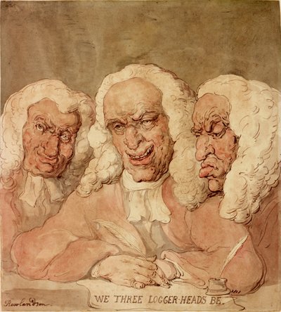 We Three Loggerheads Be, ok. 1805 (tusz, ołówek i akwarela na papierze) autorstwa Thomas Rowlandson