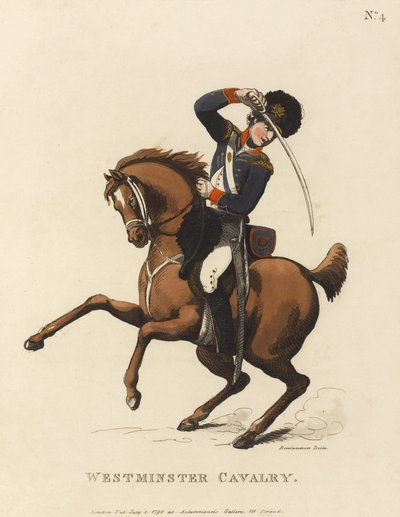 Westminster Cavalry, c.1799 (kolorowa akwatinta) autorstwa Thomas Rowlandson