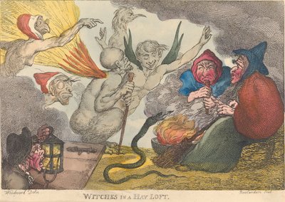 Czarownice na strychu ze słomą autorstwa Thomas Rowlandson