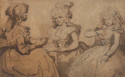 Kobiety Pije Poncz autorstwa Thomas Rowlandson