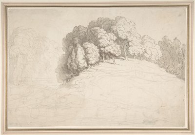 Zalesione zbocze z jeleniami autorstwa Thomas Rowlandson