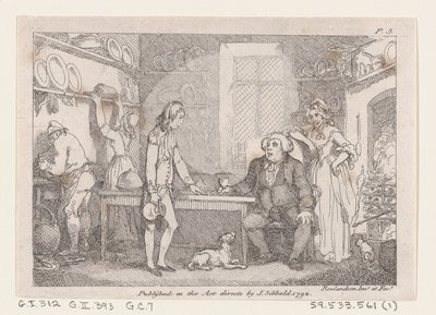 Młody Adams katechizowany przez pastora Adamsa, z Przygody Josepha Andrewsa i jego fr..., 1792. autorstwa Thomas Rowlandson