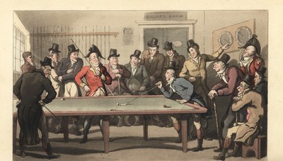 Młodzi angielscy panowie grają w bilard autorstwa Thomas Rowlandson